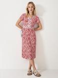 Crew Clothing Myla Kylie Floral Jersey Dress, Red