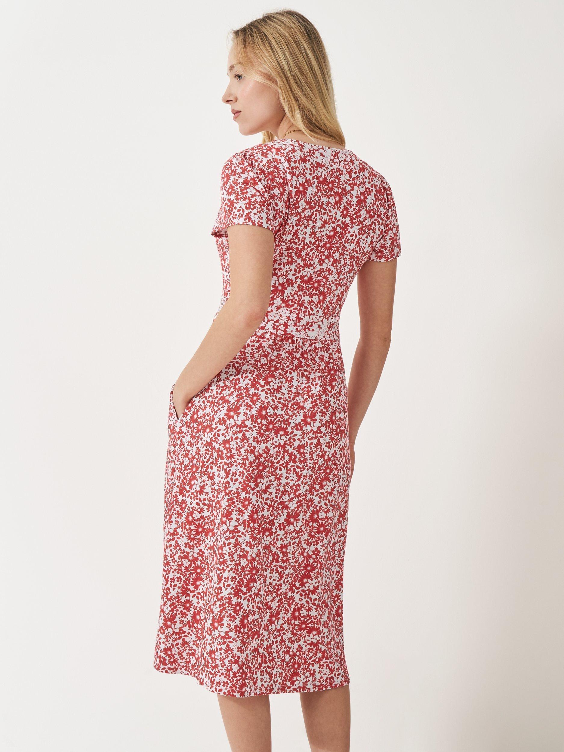 Product image 3 of 5, which shows Crew Clothing Myla Kylie Floral Jersey Dress, Red, 6