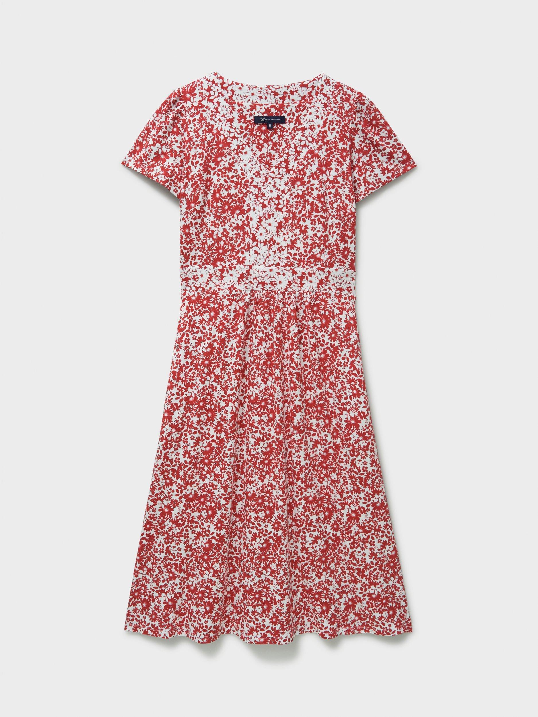 Product image 5 of 5, which shows Crew Clothing Myla Kylie Floral Jersey Dress, Red, 6