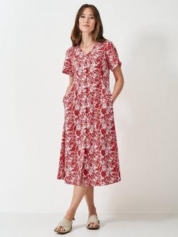 Crew Clothing Jenna Darted Jersey Dress, Red/White - view 2, Red/White