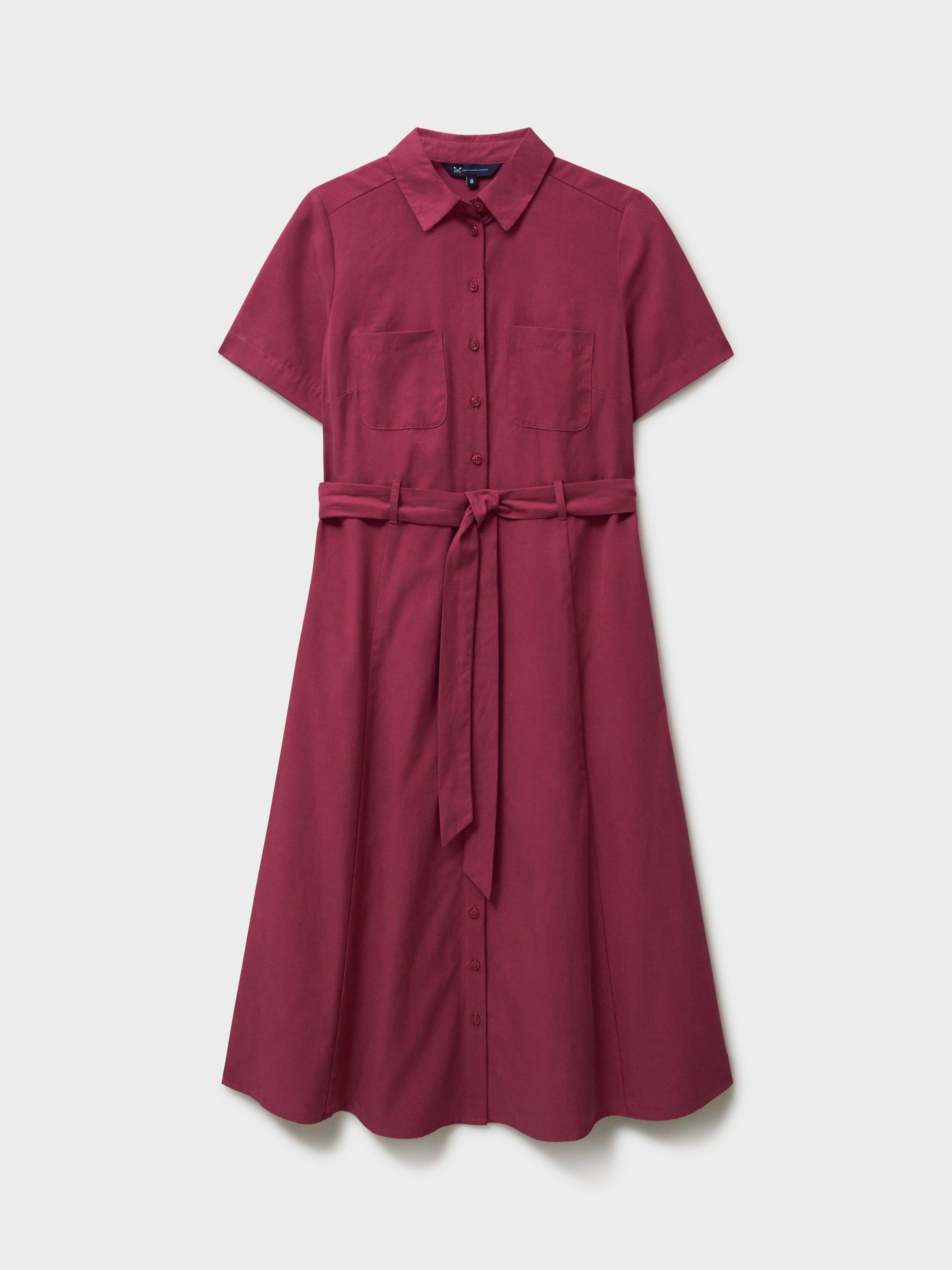 Product image 5 of 5, which shows Crew Clothing Bethany Belted Shirt Dress, Light Red, 6