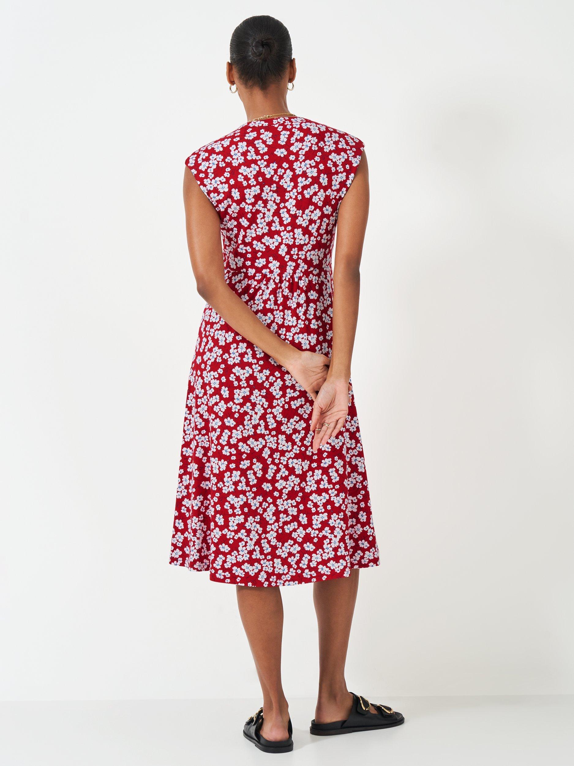 Product image 3 of 5, which shows Crew Clothing Nina Leya Floral Dress, Red/Multi, 6