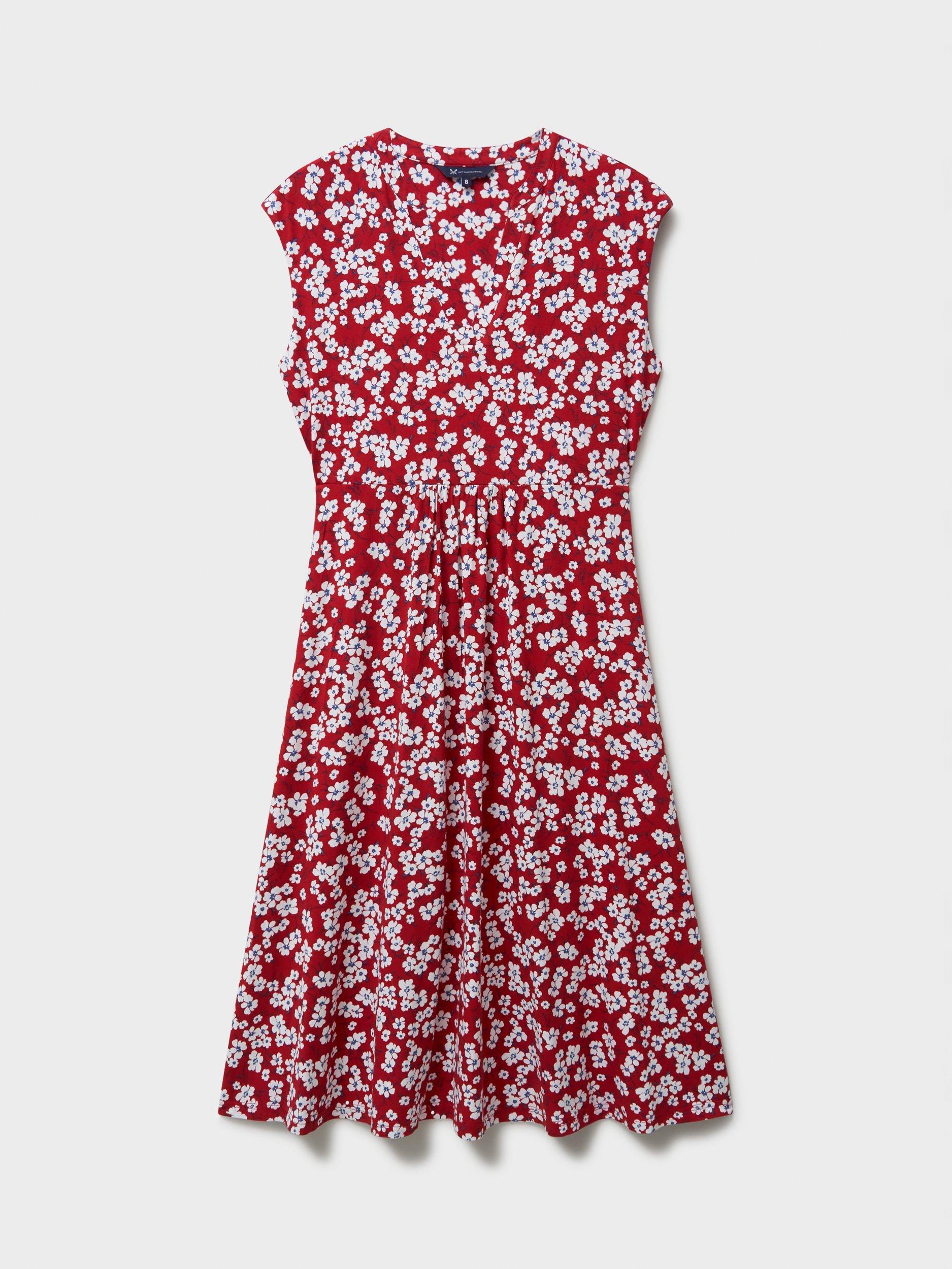 Product image 5 of 5, which shows Crew Clothing Nina Leya Floral Dress, Red/Multi, 6