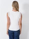 Crew Clothing Cutwork Sleeve Top, White