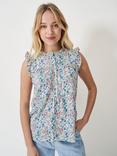 Crew Clothing Lydia Floral Sleeveless Top, White/Multi, White/Multi