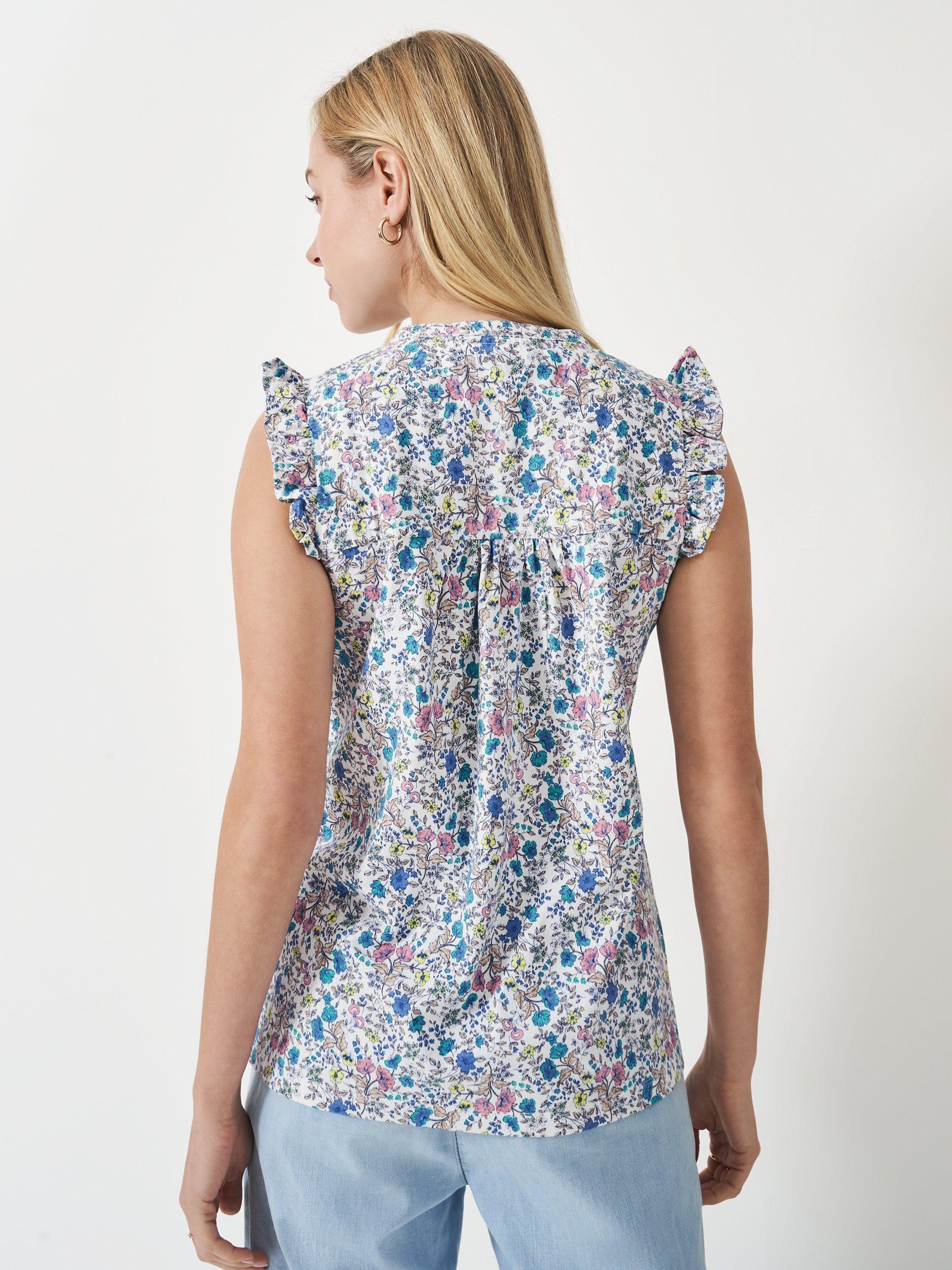 Product image 3 of 5, which shows Crew Clothing Lydia Floral Sleeveless Top, White/Multi, 6