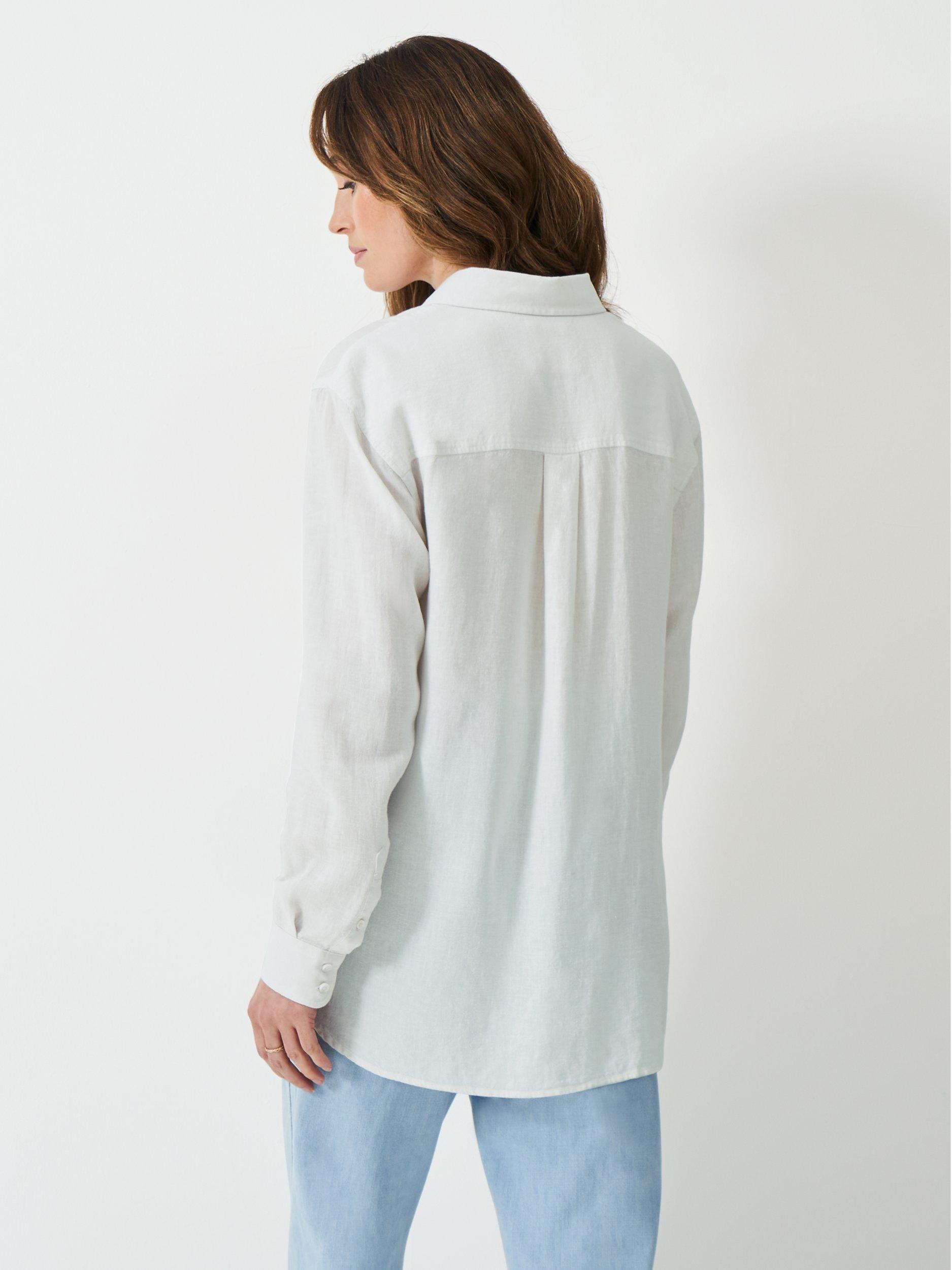 Product image 3 of 5, which shows Crew Clothing Relaxed Fit Linen Rich Shirt, White, 6