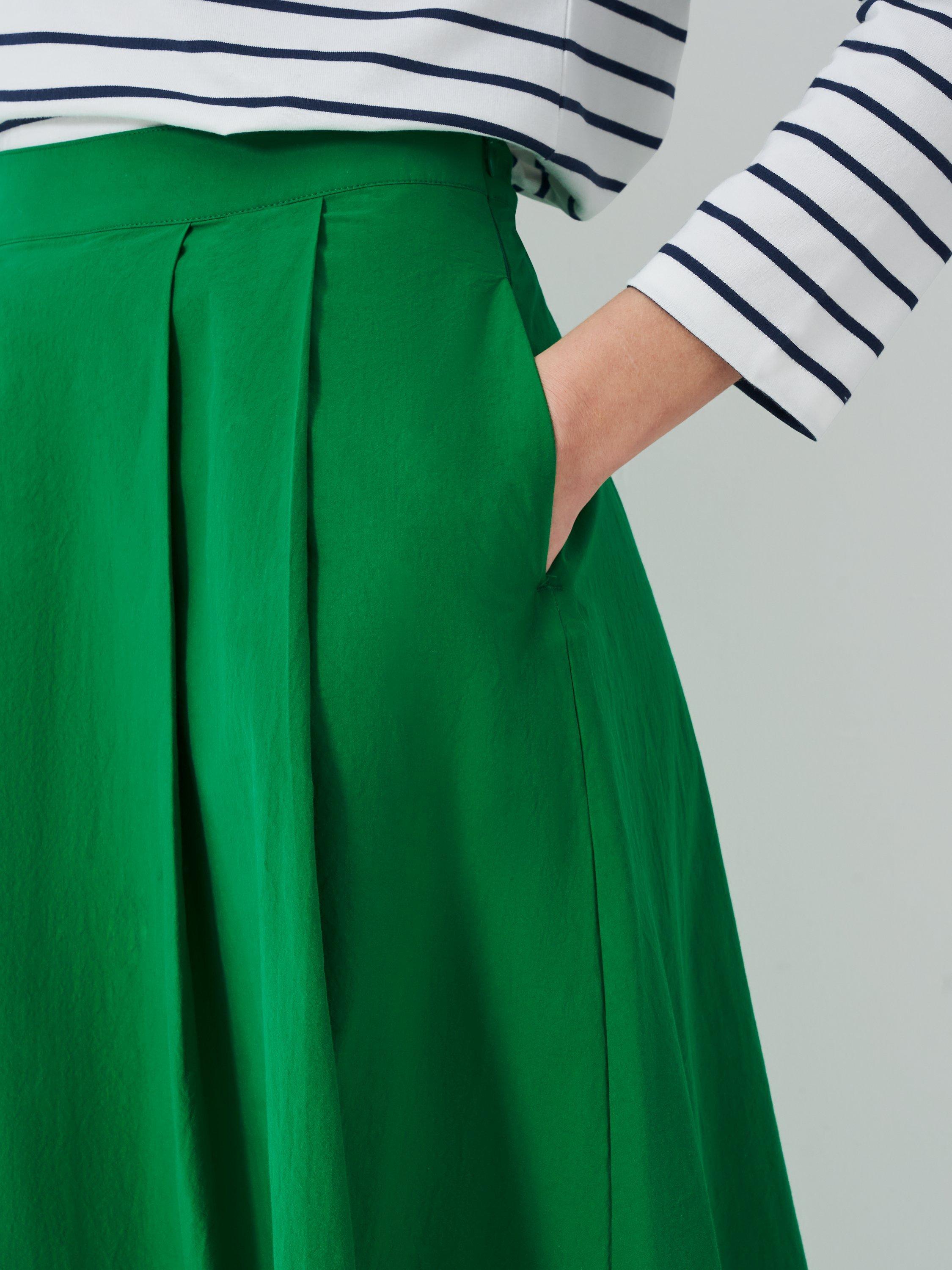 Product image 4 of 5, which shows Crew Clothing Gabby Darted Skirt, Dark Green, 6