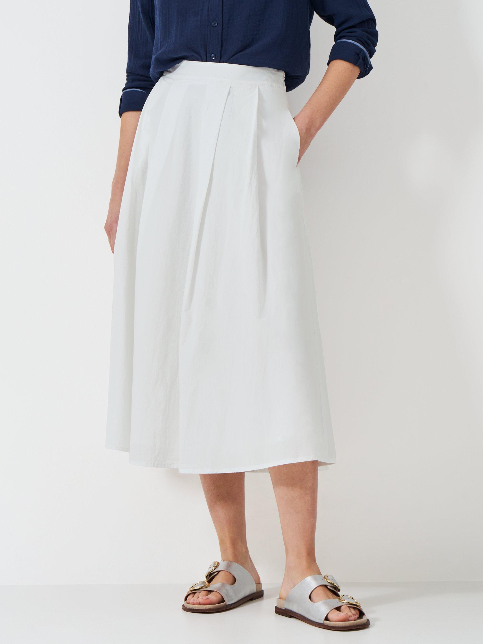 Product image 3 of 5, which shows Crew Clothing Gabby Darted Skirt, White, 6