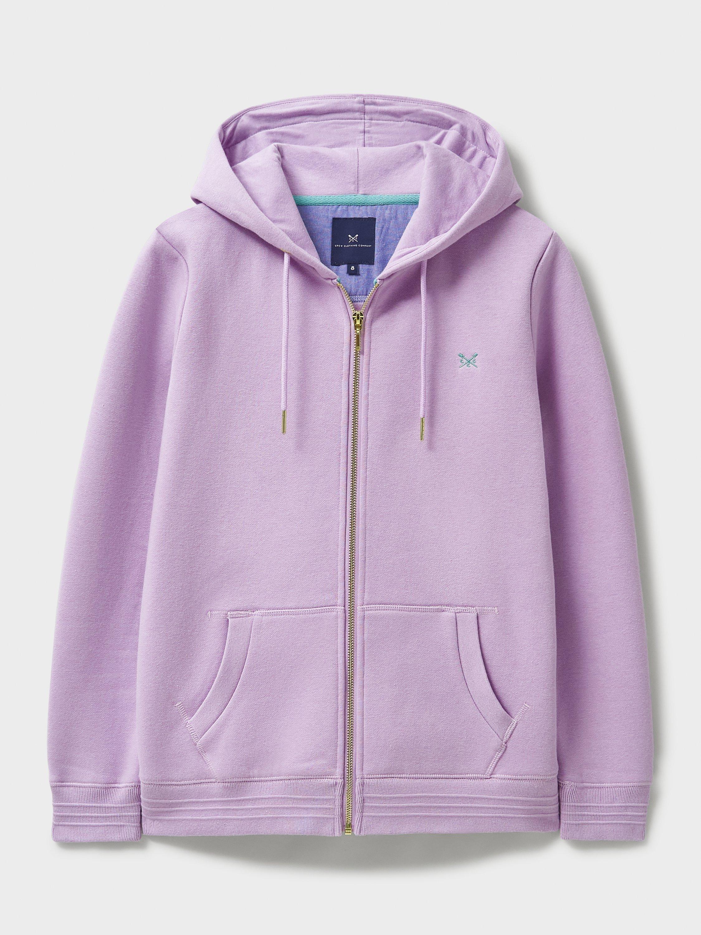 Product image 5 of 5, which shows Crew Clothing Heritage Zip Through Hoodie, Pastel Pink, 6
