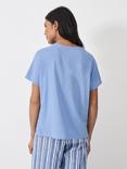 Crew Clothing Relaxed Linen Blend T-Shirt, Bright Blue
