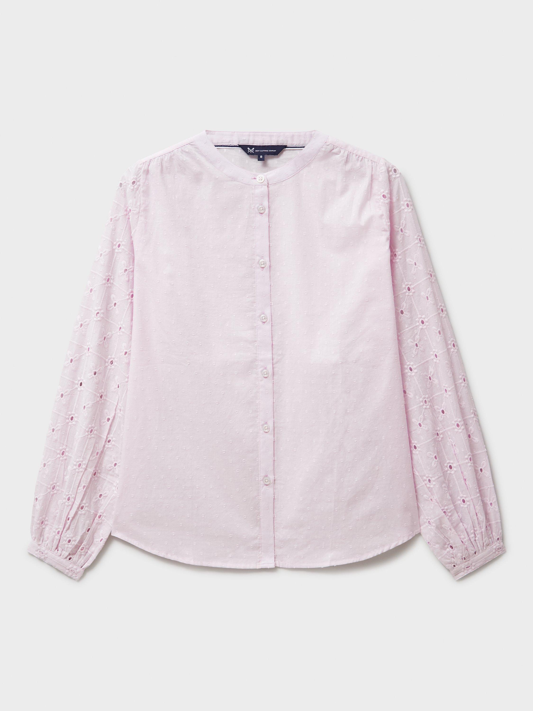 Product image 5 of 5, which shows Crew Clothing Meadow Broderie Anglaise Top, Light Pink, 6