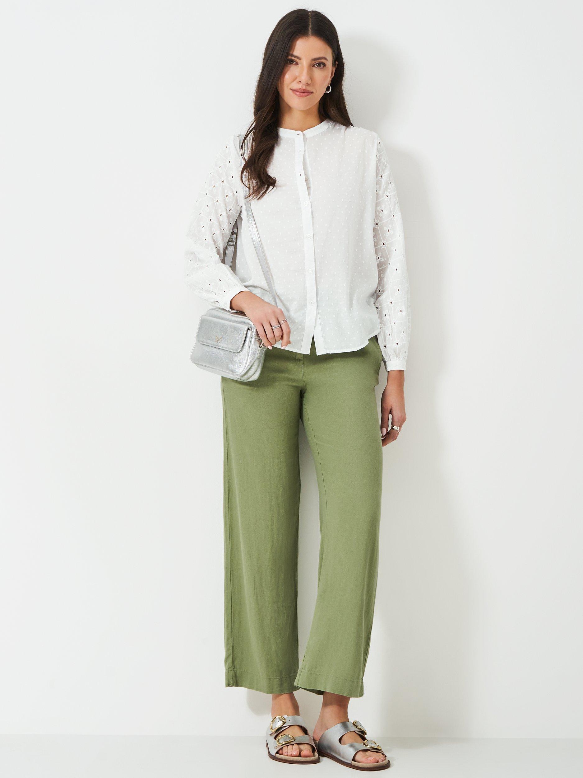 Product image 2 of 5, which shows Crew Clothing Meadow Broderie Anglaise Top, White, 6
