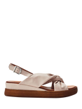 Moda in Pelle Kalmia Leather Twist Detail Platform Sandals, Pink/Red