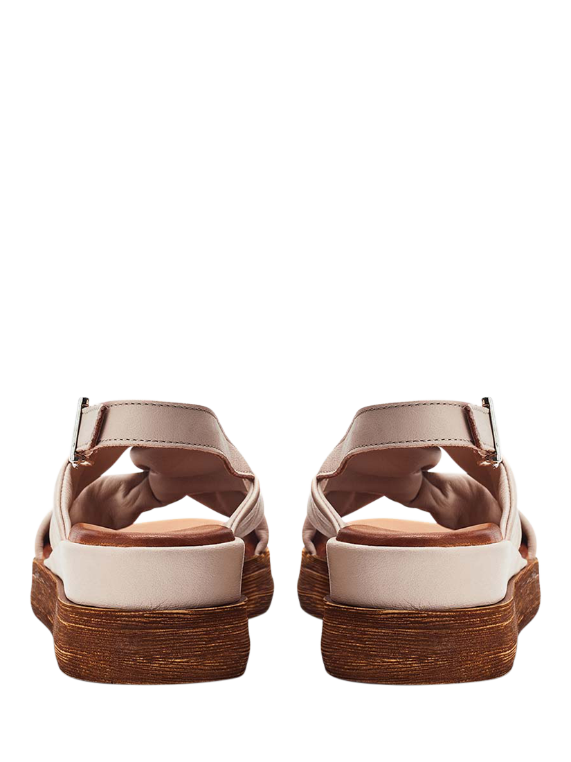 Product image 3 of 4, which shows Moda in Pelle Kalmia Leather Twist Detail Platform Sandals, Cameo, 3
