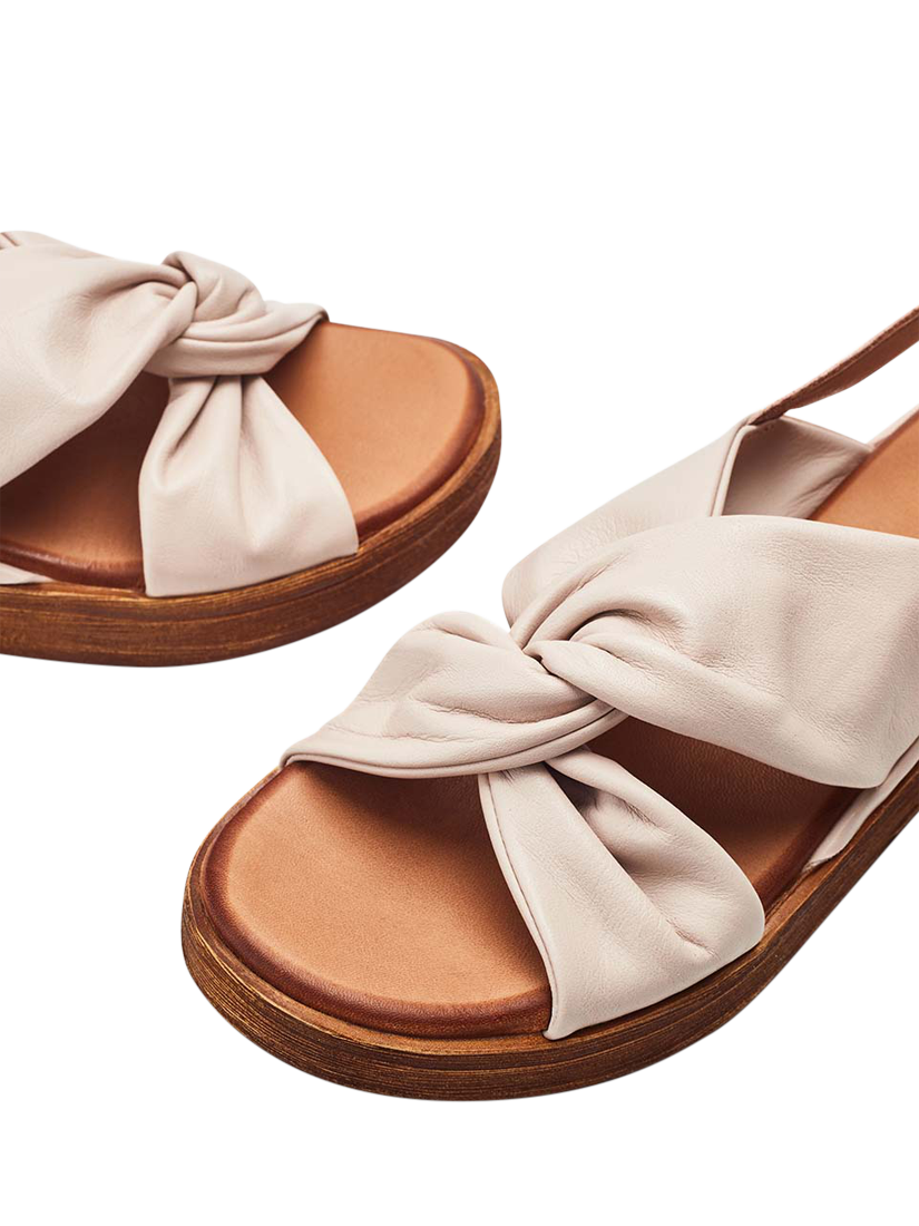 Product image 4 of 4, which shows Moda in Pelle Kalmia Leather Twist Detail Platform Sandals, Cameo, 3