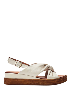 Moda in Pelle Kalmia Leather Twist Detail Platform Sandals, Off White