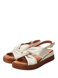 Moda in Pelle Kalmia Leather Twist Detail Platform Sandals, Off White
