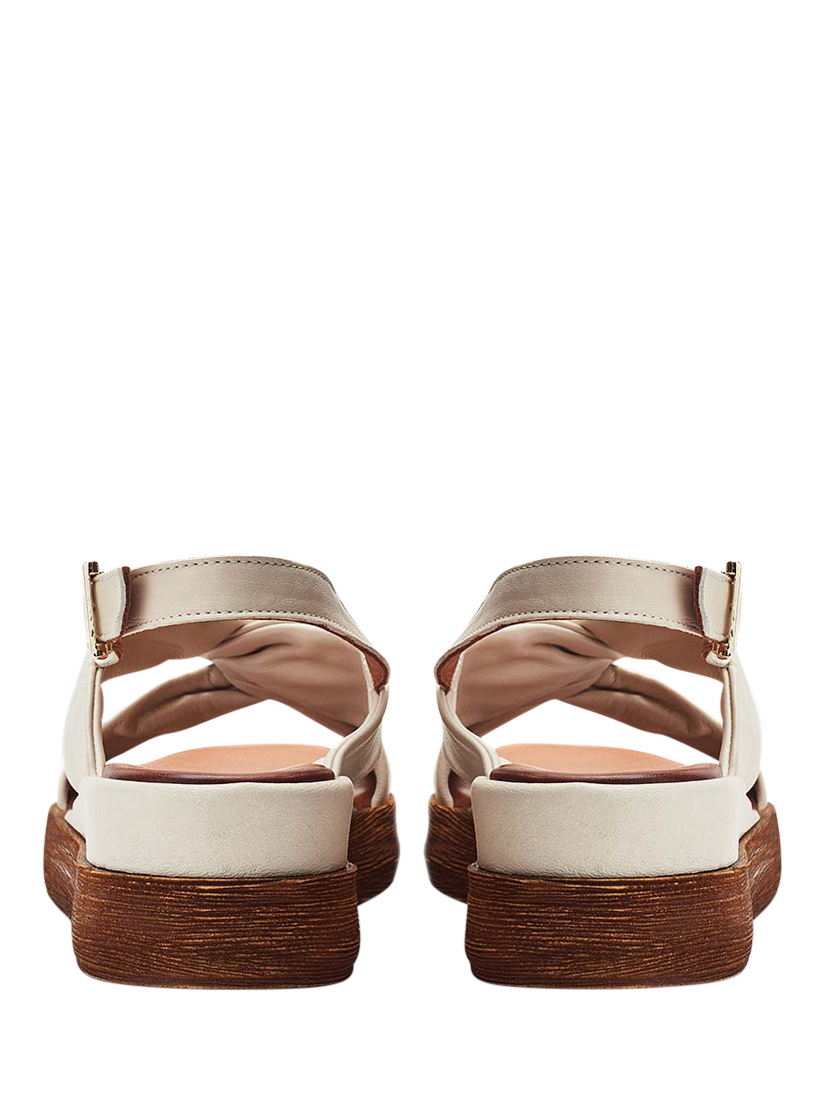 Product image 3 of 4, which shows Moda in Pelle Kalmia Leather Twist Detail Platform Sandals, Off White, 3