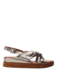 Moda in Pelle Kalmia Leather Twist Detail Platform Sandals, Pewter