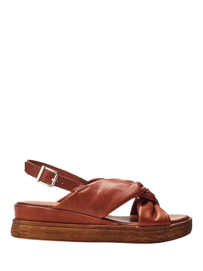 Product image 1 of 4, which shows Moda in Pelle Kalmia Leather Twist Detail Platform Sandals, 3