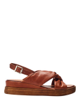 Moda in Pelle Kalmia Leather Twist Detail Platform Sandals, Tan