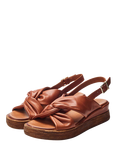 Moda in Pelle Kalmia Leather Twist Detail Platform Sandals, Tan