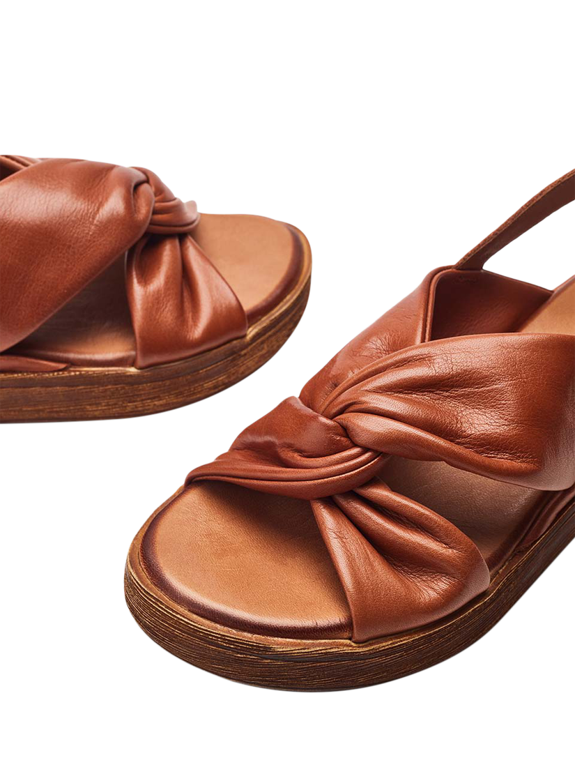 Product image 4 of 4, which shows Moda in Pelle Kalmia Leather Twist Detail Platform Sandals, 3