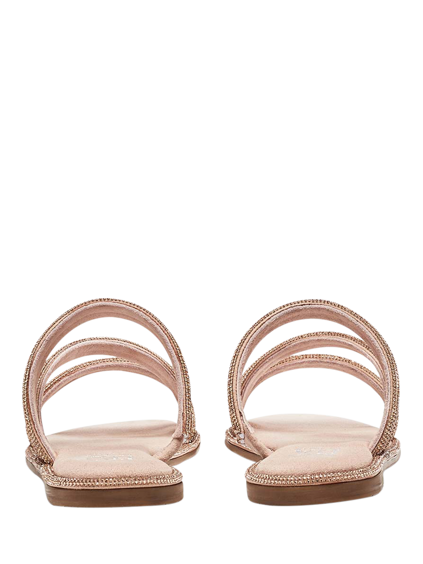 Product image 3 of 3, which shows Moda in Pelle Lilyvalley Embellsihed Strappy Flat Sandals, Rose Gold, 5