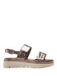 Moda in Pelle Netty Metallic Leather Flatform Sandals, Pewter