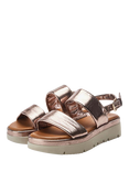 Moda in Pelle Netty Metallic Leather Flatform Sandals, Pewter