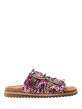 Moda in Pelle Olisia Metallic Woven Leather Embellished Buckle Sandals, Multi
