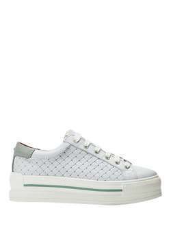 Moda in Pelle Blush Leather Trainers, White