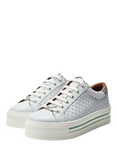 Moda in Pelle Blush Leather Trainers, White