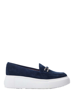 Moda in Pelle Chamomile Suede Loafers, Navy, Navy