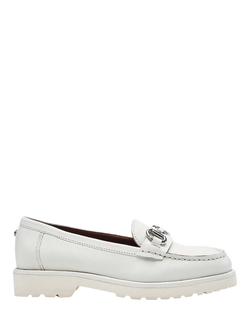Moda in Pelle Emori Leather Snaffle Trim Loafers, White