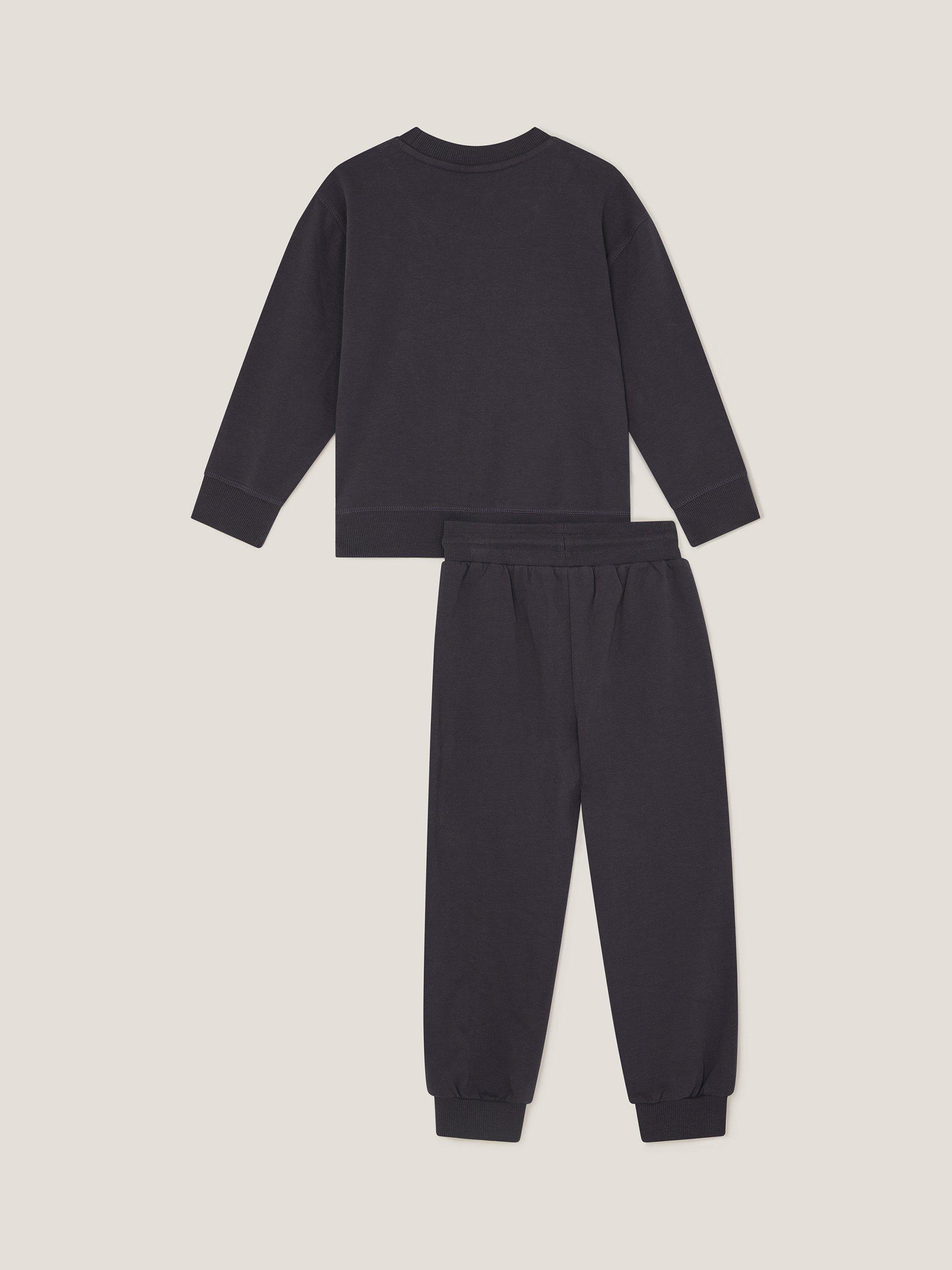 Product image 3 of 4, which shows Mondoon Kids' Cotton Sweatshirt & Joggers Set, Blue/Multi, 2-3 years