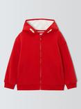 John Lewis Kids' Borg Hoodie, Poppy Red