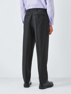 John Lewis Flannel Wool Relaxed Fit Trousers, Dark Grey - view 2, Dark Grey