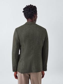 John Lewis Moon's Wool Houndstooth Regular Fit Blazer, Green - view 2, Green