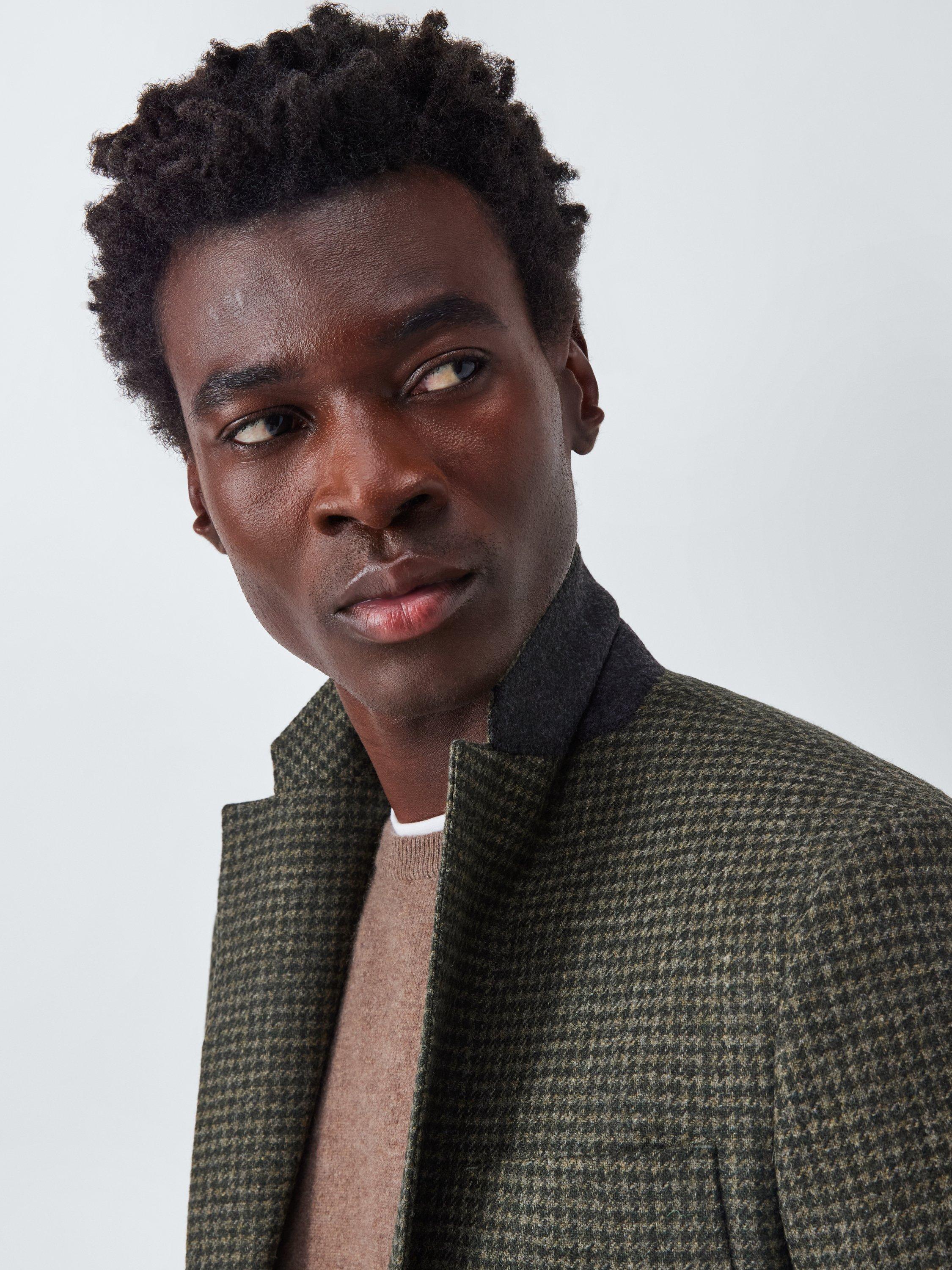 Product image 5 of 7, which shows John Lewis Moon's Wool Houndstooth Regular Fit Blazer, Green, 38R