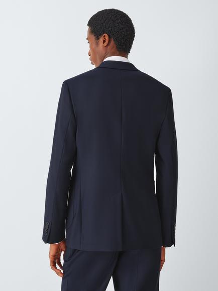 John Lewis Slim Fit Pure Wool Double Breasted Suit Jacket, Navy - view 2, Navy