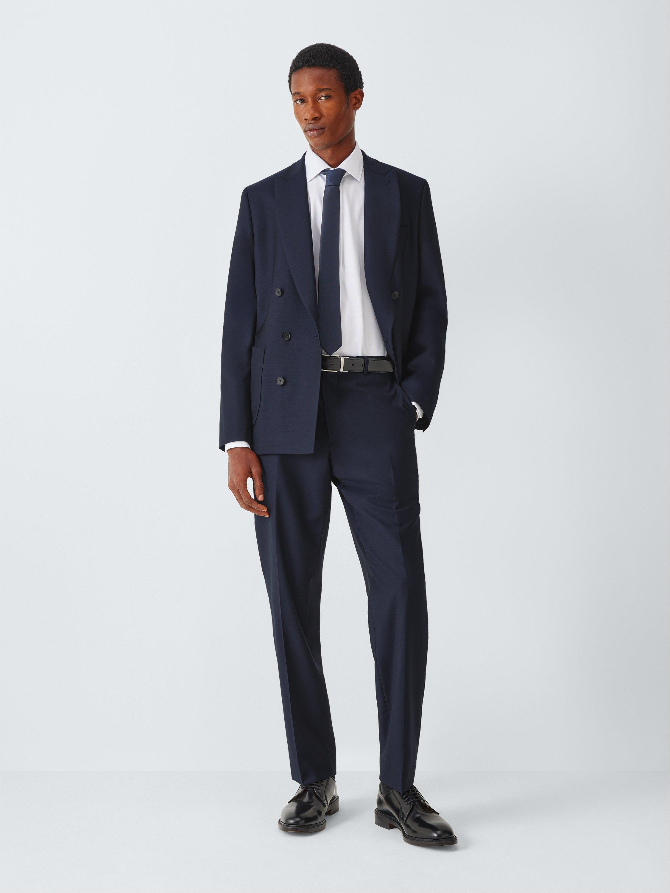 Product image 3 of 7, which shows John Lewis Slim Fit Pure Wool Double Breasted Suit Jacket, Navy, 36S