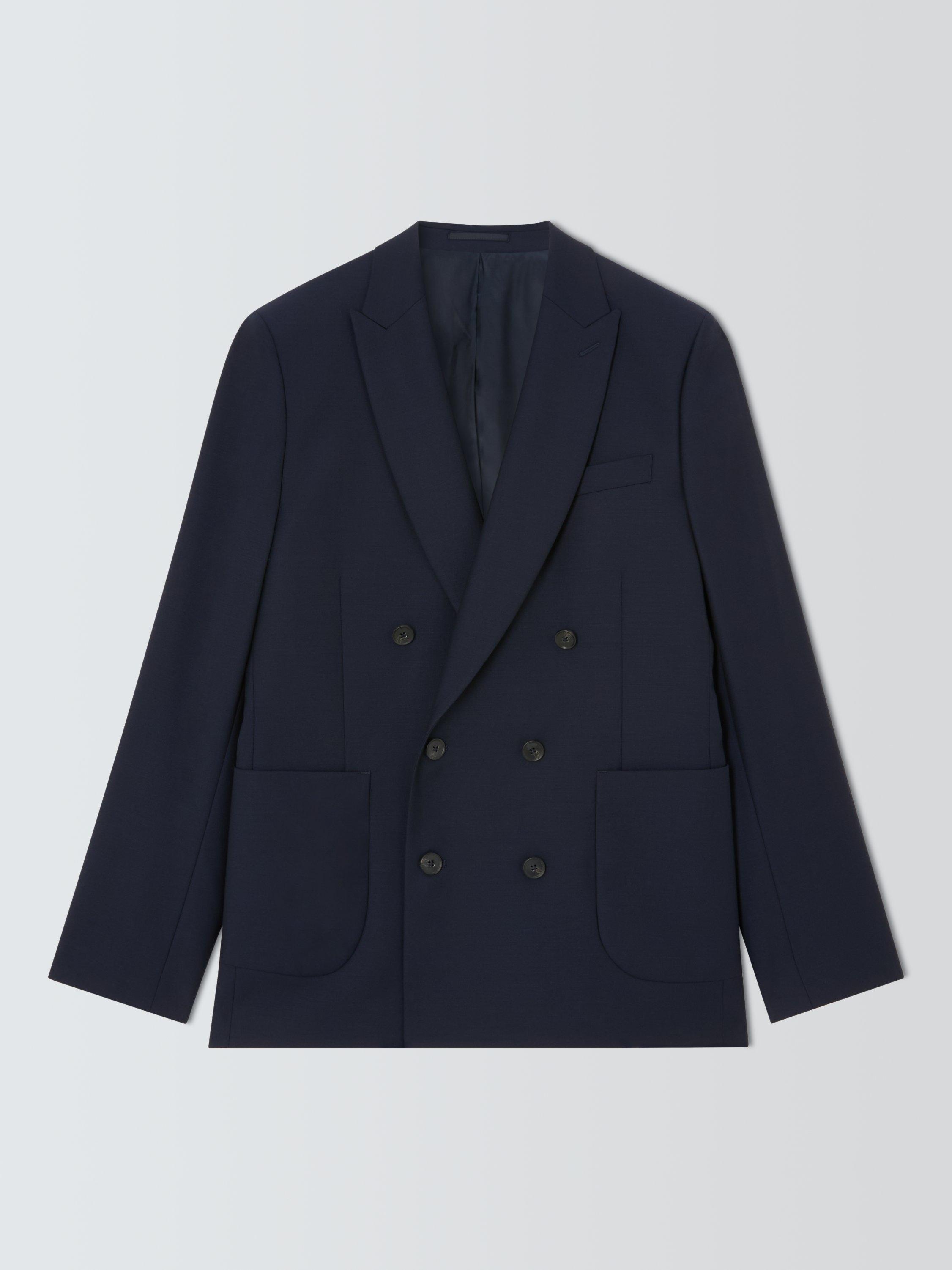 Product image 4 of 7, which shows John Lewis Slim Fit Pure Wool Double Breasted Suit Jacket, Navy, 36S