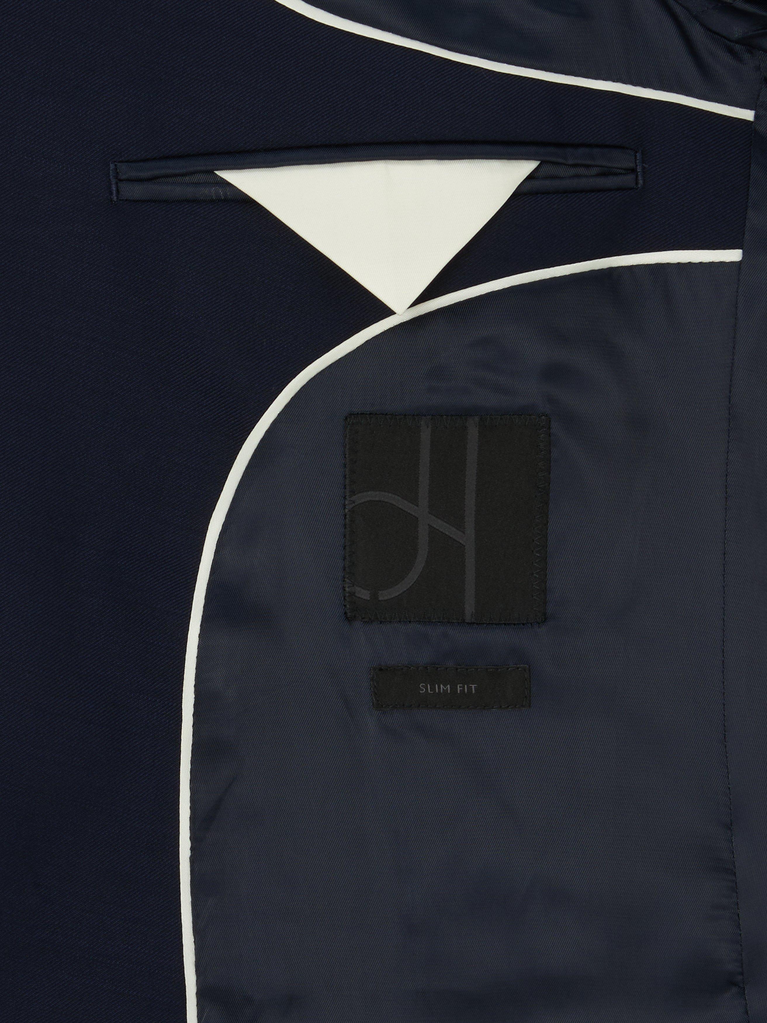 Product image 7 of 7, which shows John Lewis Slim Fit Pure Wool Double Breasted Suit Jacket, Navy, 36S