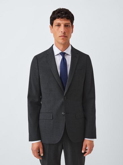 John Lewis Single Breasted Slim Fit Wool Blend Suit Jacket, Charcoal