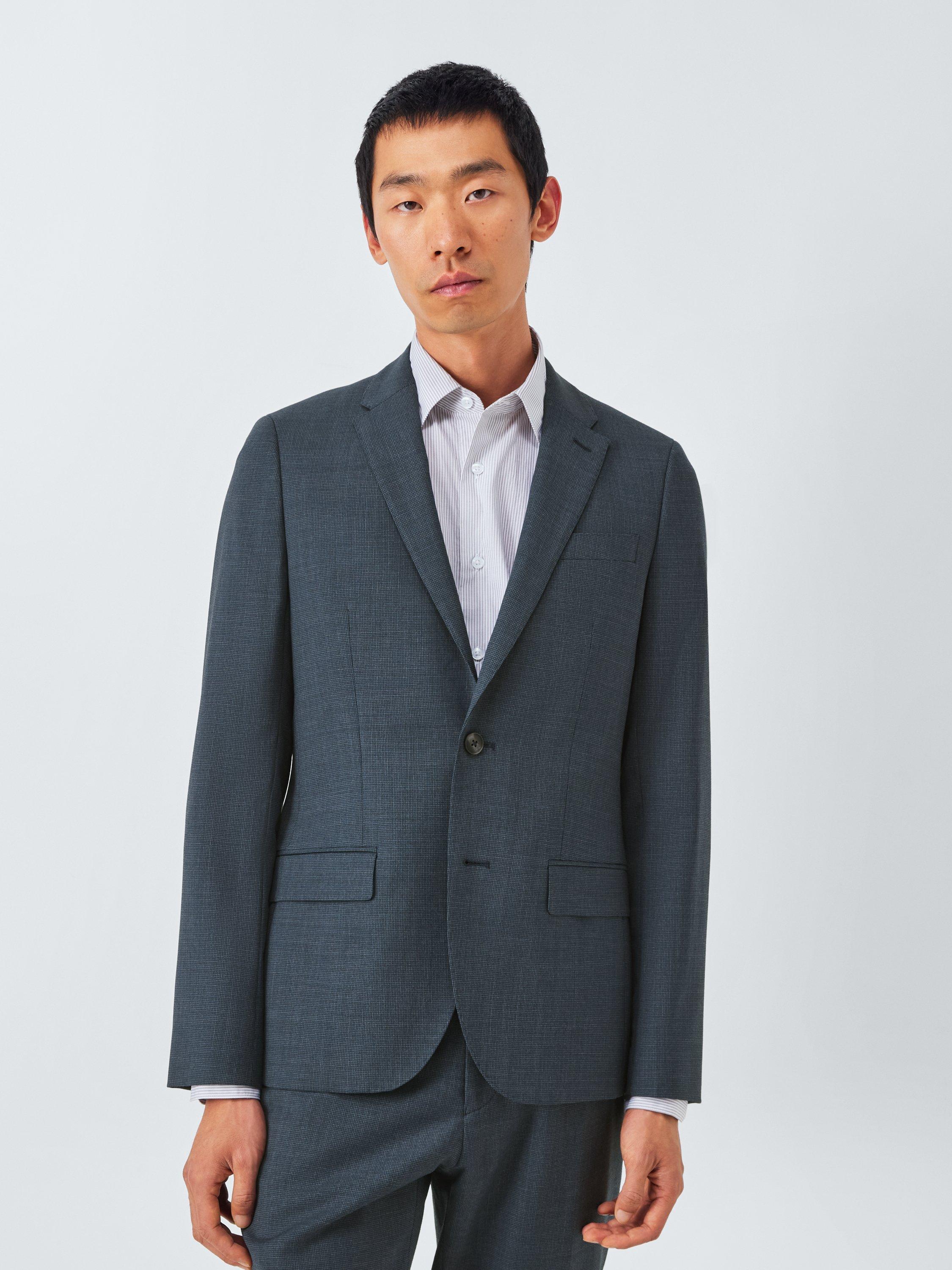 Product image 1 of 7, which shows John Lewis Single Breasted Slim Fit Wool Blend Suit Jacket, Navy, 36S