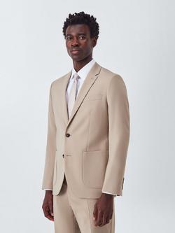 John Lewis Single Breasted Slim Fit Wool Blend Suit Jacket, Beige