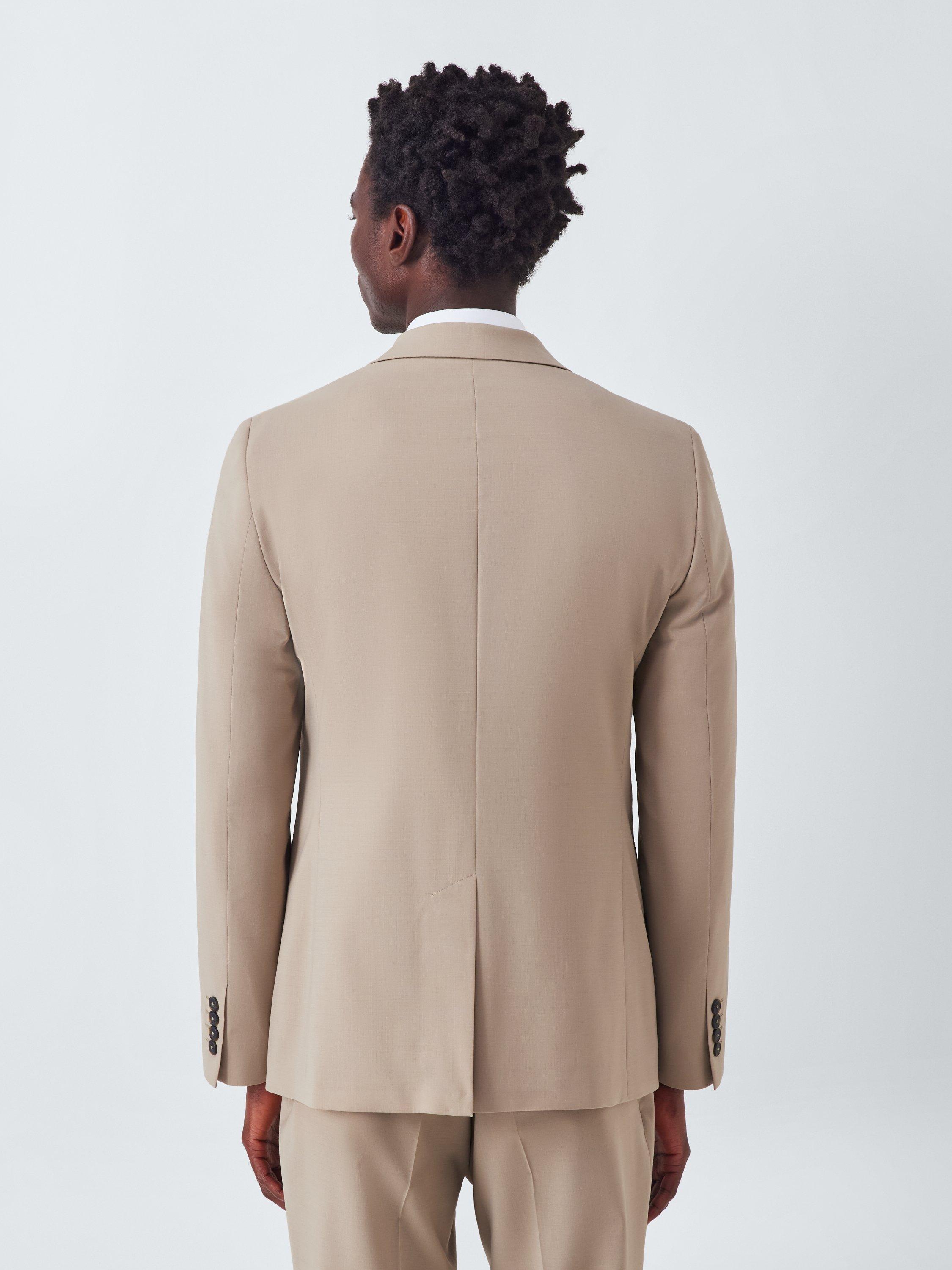Product image 2 of 8, which shows John Lewis Single Breasted Slim Fit Wool Blend Suit Jacket, Beige, 36S