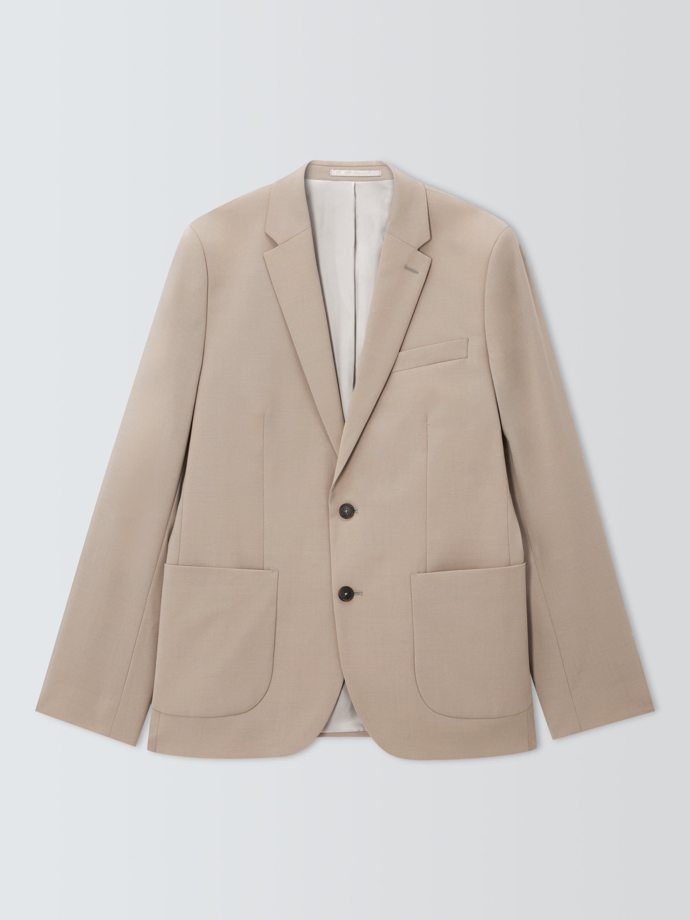 Product image 4 of 8, which shows John Lewis Single Breasted Slim Fit Wool Blend Suit Jacket, Beige, 36S